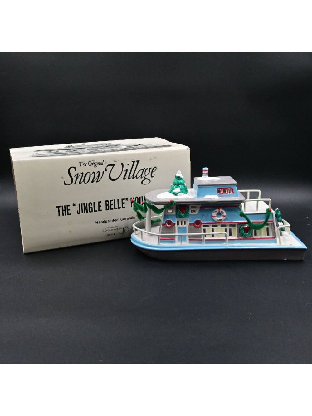 Department 56 Snow Village Jingle Belle Houseboat 5114-4 Vintage Christmas Boat